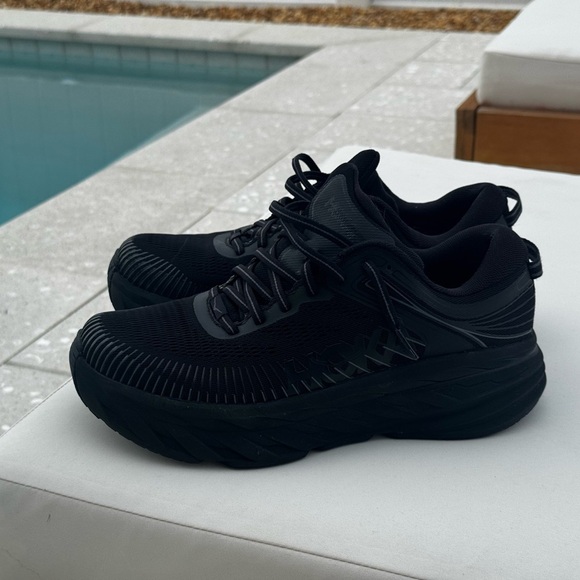 HOKA BONDI 7 WIDE (1110530-BBLC) All Black NWOB Men’s 7.5 2E or Women’s 9.5 2E - Picture 14 of 15